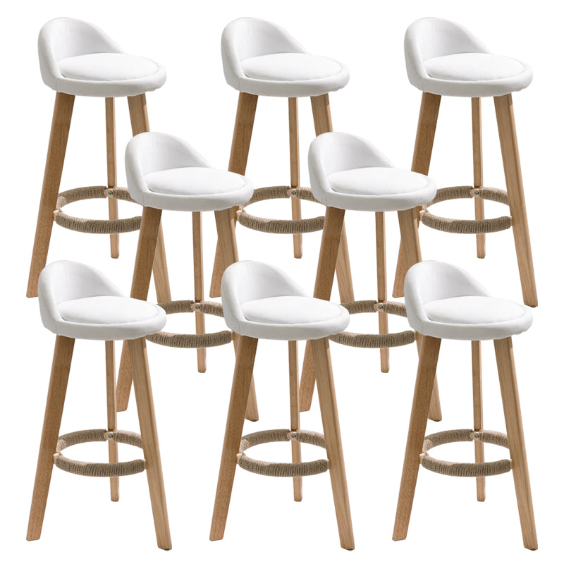 Scandinavian Footrest Dessert Shop Stool Matte Finish Upholstered Bar Stools