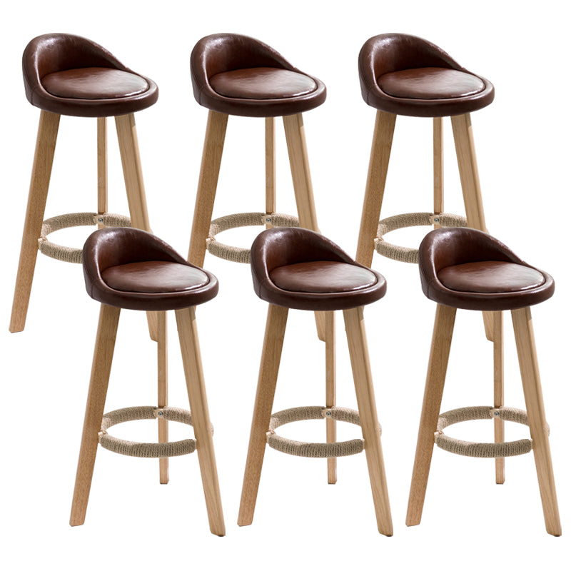 Scandinavian Footrest Dessert Shop Stool Matte Finish Upholstered Bar Stools
