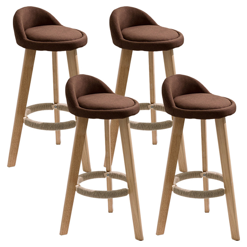 Scandinavian Footrest Dessert Shop Stool Matte Finish Upholstered Bar Stools