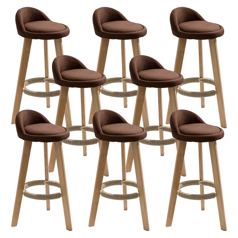 Scandinavian Footrest Dessert Shop Stool Matte Finish Upholstered Bar Stools