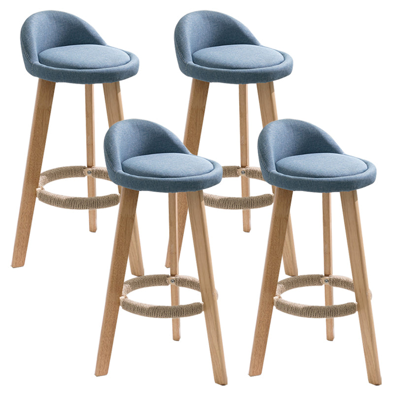 Scandinavian Footrest Dessert Shop Stool Matte Finish Upholstered Bar Stools
