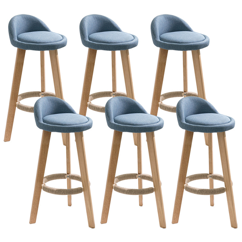 Scandinavian Footrest Dessert Shop Stool Matte Finish Upholstered Bar Stools