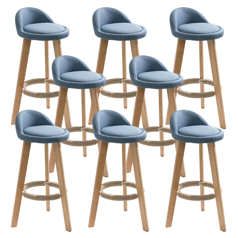 Scandinavian Footrest Dessert Shop Stool Matte Finish Upholstered Bar Stools