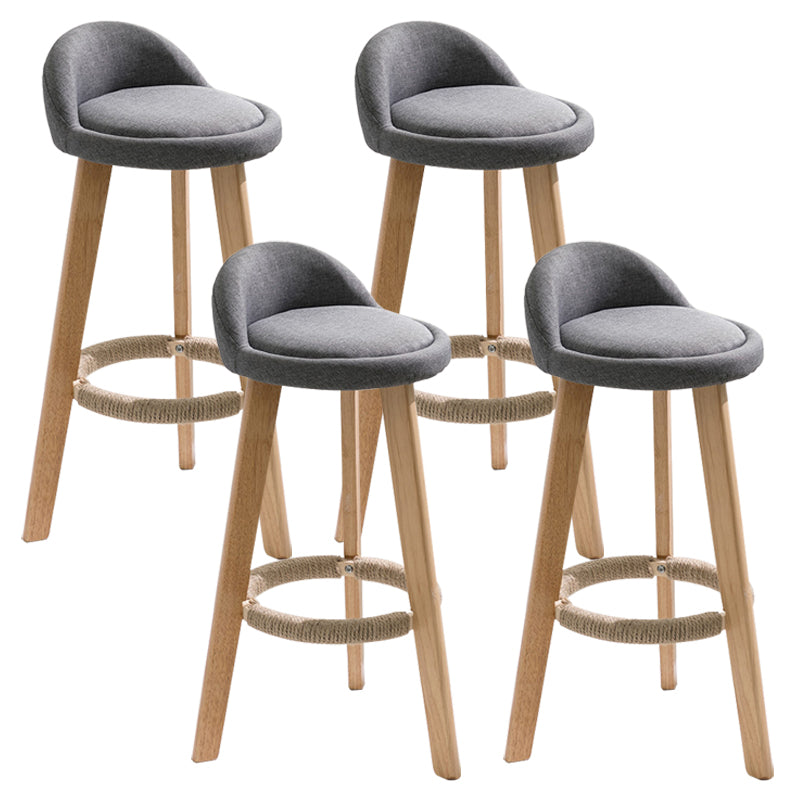Scandinavian Footrest Dessert Shop Stool Matte Finish Upholstered Bar Stools