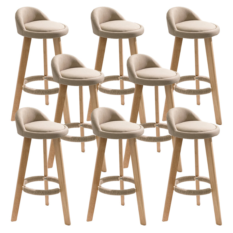 Scandinavian Footrest Dessert Shop Stool Matte Finish Upholstered Bar Stools