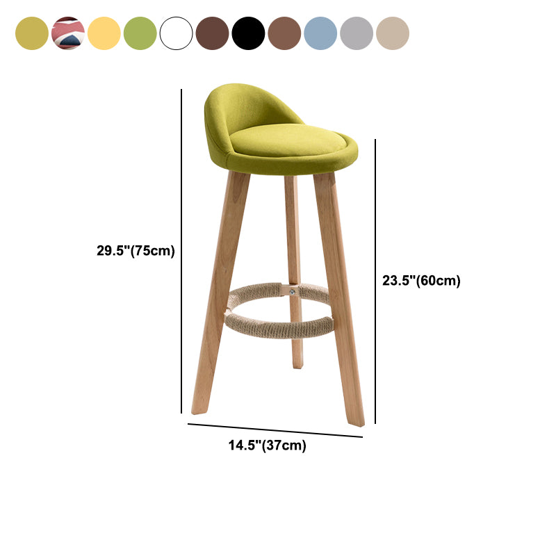 Scandinavian Footrest Dessert Shop Stool Matte Finish Upholstered Bar Stools