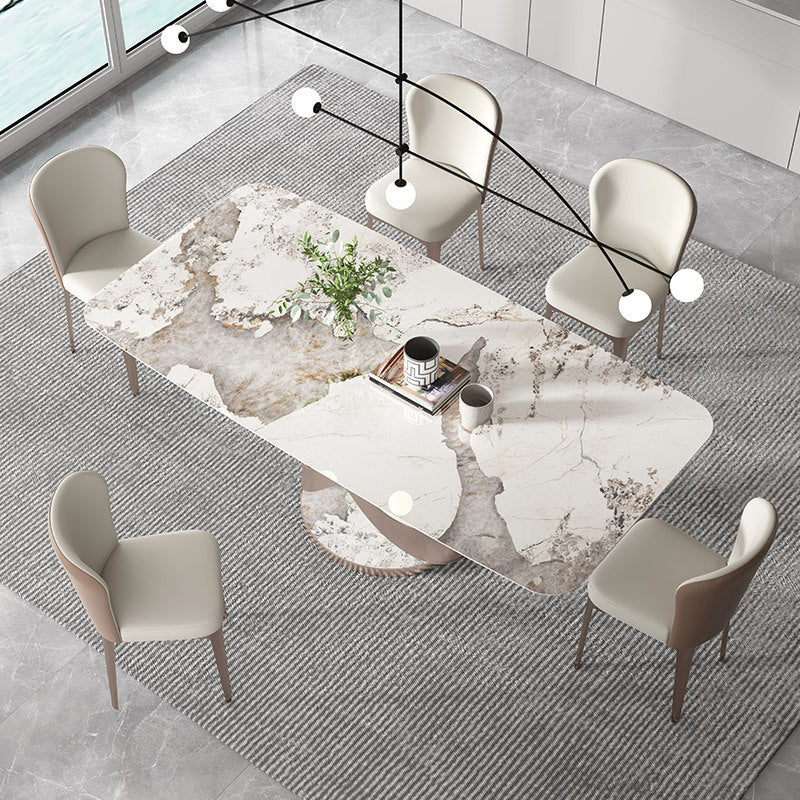 Luxury Sintered Stone Top Dining Set Rectangle 1/4/5/6 Pieces Dining Room Table Set