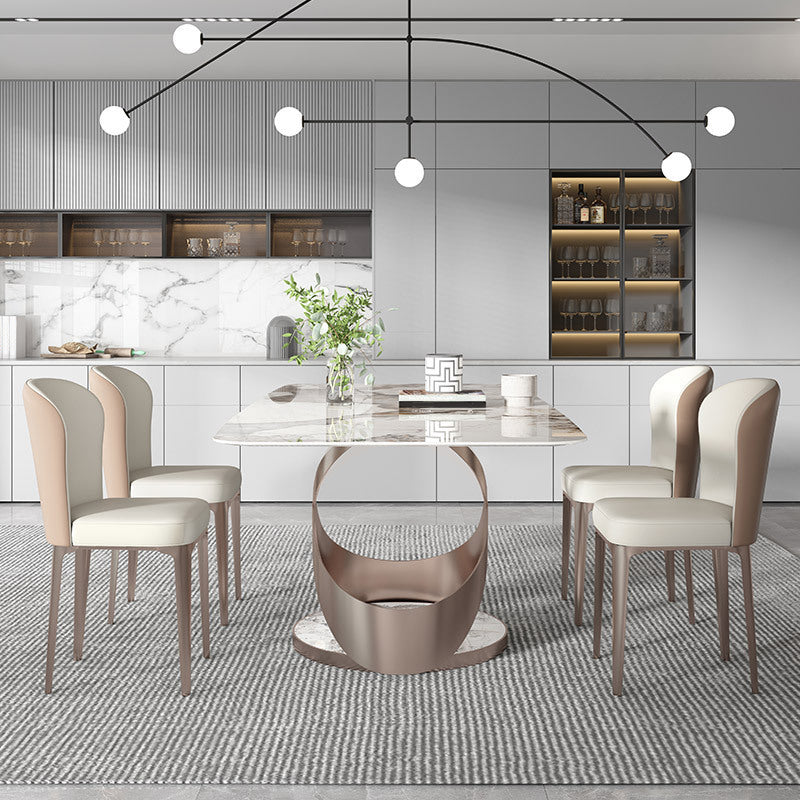 Luxury Sintered Stone Top Dining Set Rectangle 1/4/5/6 Pieces Dining Room Table Set