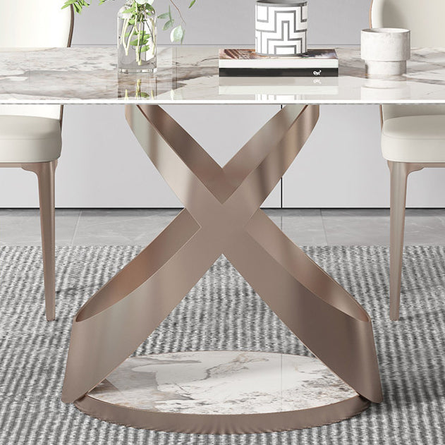Luxury Sintered Stone Top Dining Set Rectangle 1/4/5/6 Pieces Dining Room Table Set