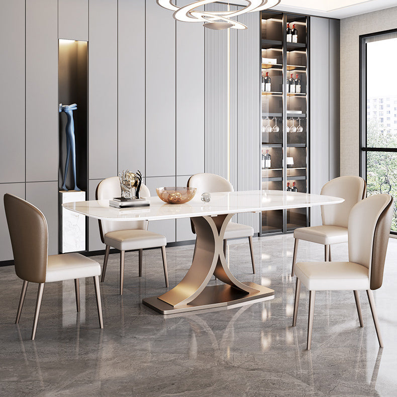 Luxury Sintered Stone Top Dining Set Rectangle 1/3/4/5/6 Pieces Dining Table Set