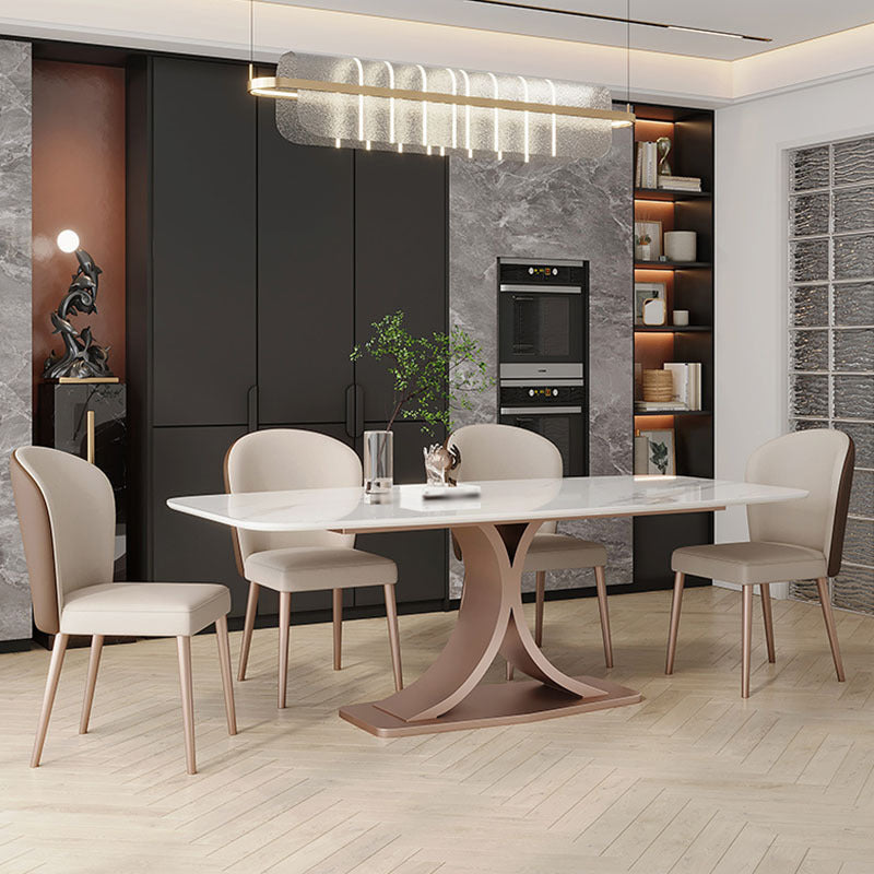 Luxury Sintered Stone Top Dining Set Rectangle 1/3/4/5/6 Pieces Dining Table Set
