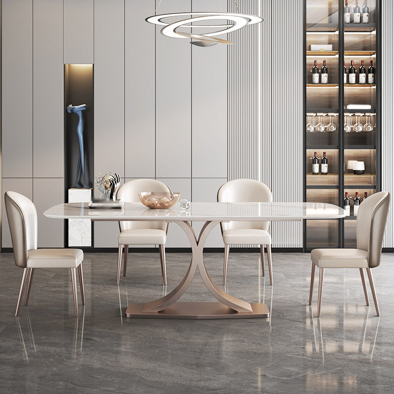 Luxury Sintered Stone Top Dining Set Rectangle 1/3/4/5/6 Pieces Dining Table Set