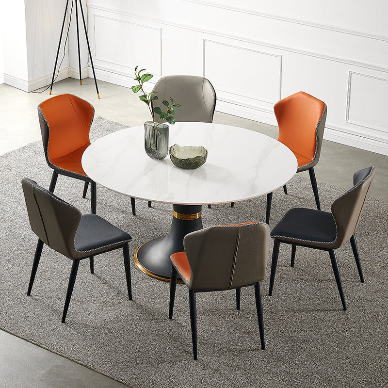 Modern Style Sintered Stone Dining Round Table Set 1/3/4/5/7 Pieces Dining Set