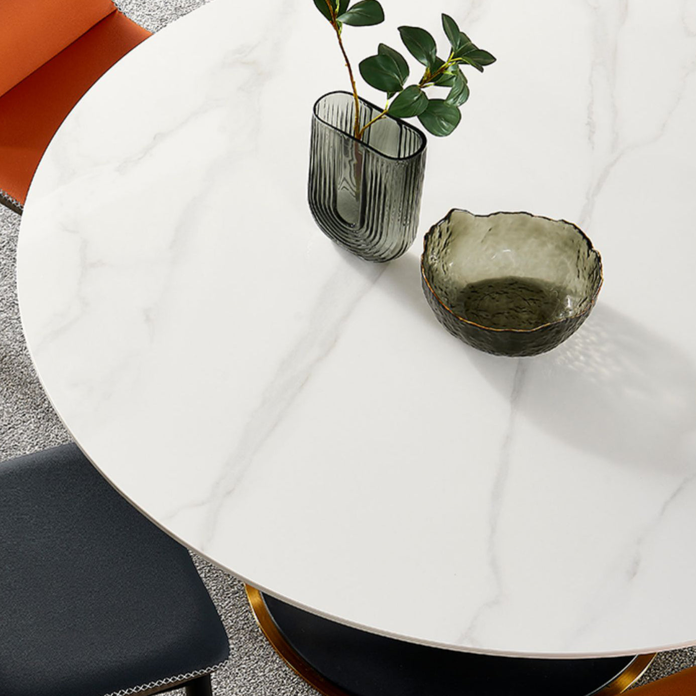 Modern Style Sintered Stone Dining Round Table Set 1/3/4/5/7 Pieces Dining Set