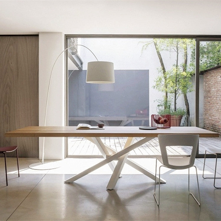 Modern Pine Wood Dining Table Rectangle Dining Table for Home