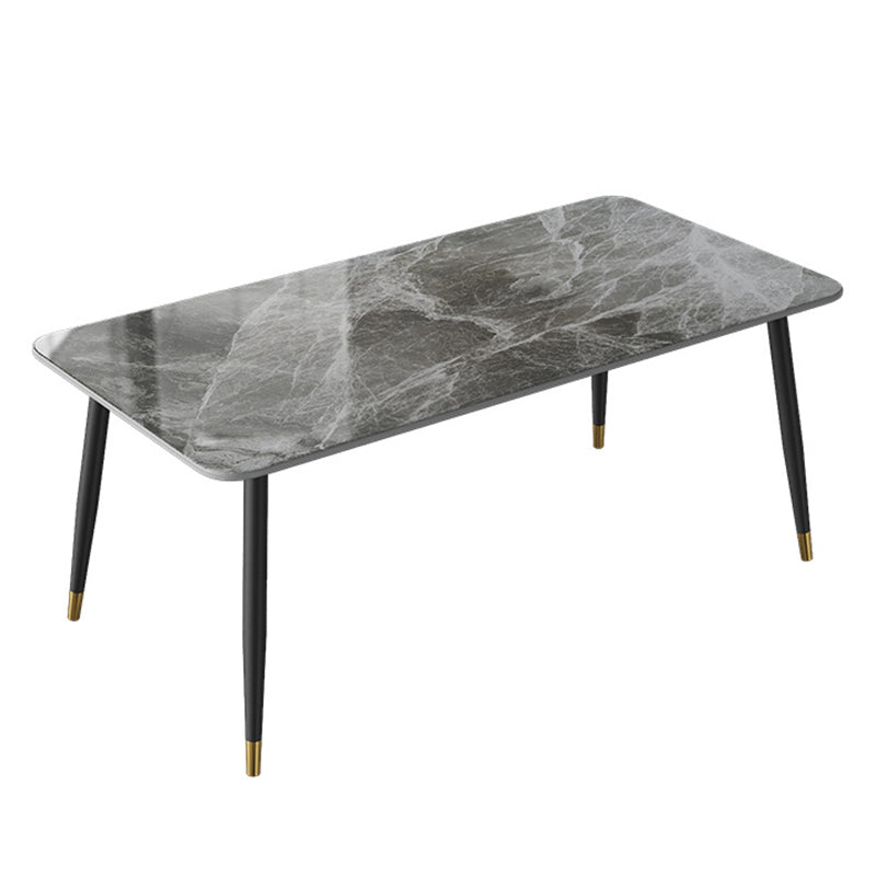 Modern White 72 in Marble Counter Table Rectangle Dining Table for Kitchen