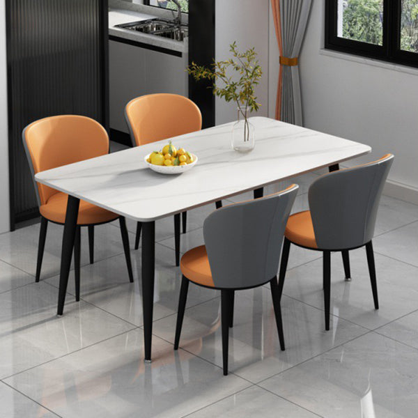 Rectangle Modern Stone Table Standard Height Table Dining Table with 4 Legs