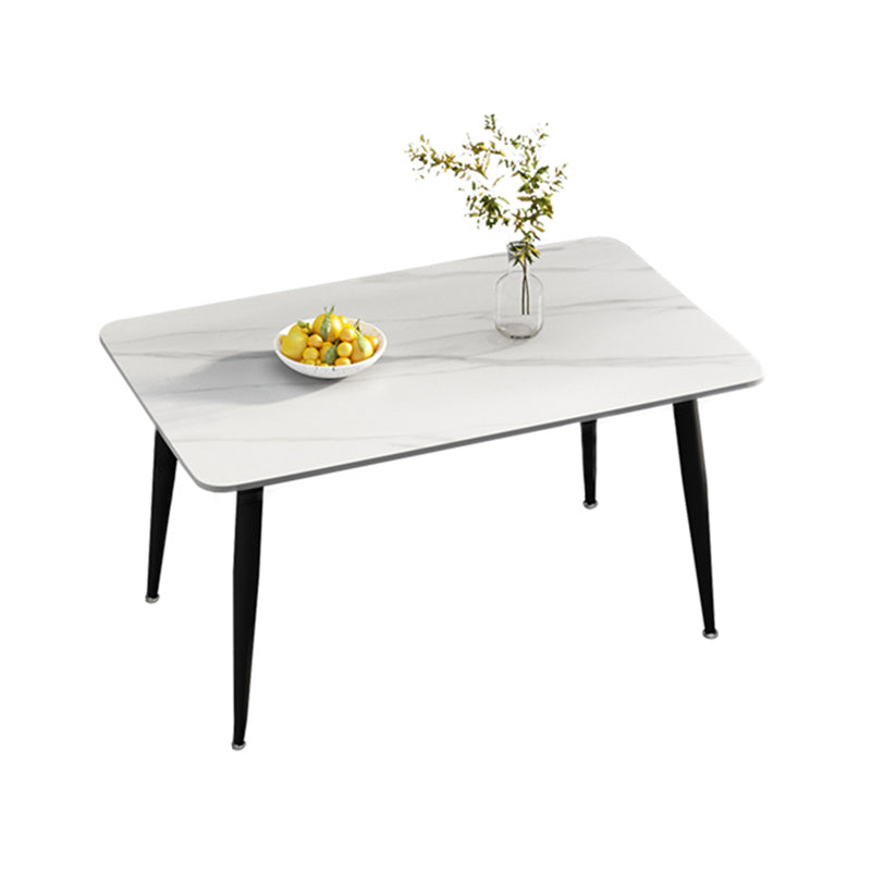 Rectangle Modern Stone Table Standard Height Table Dining Table with 4 Legs