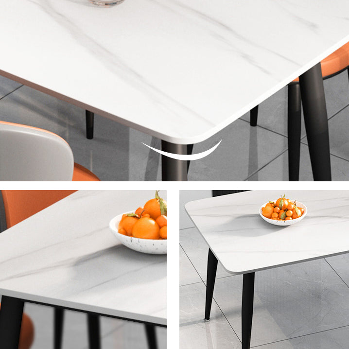 Rectangle Modern Stone Table Standard Height Table Dining Table with 4 Legs