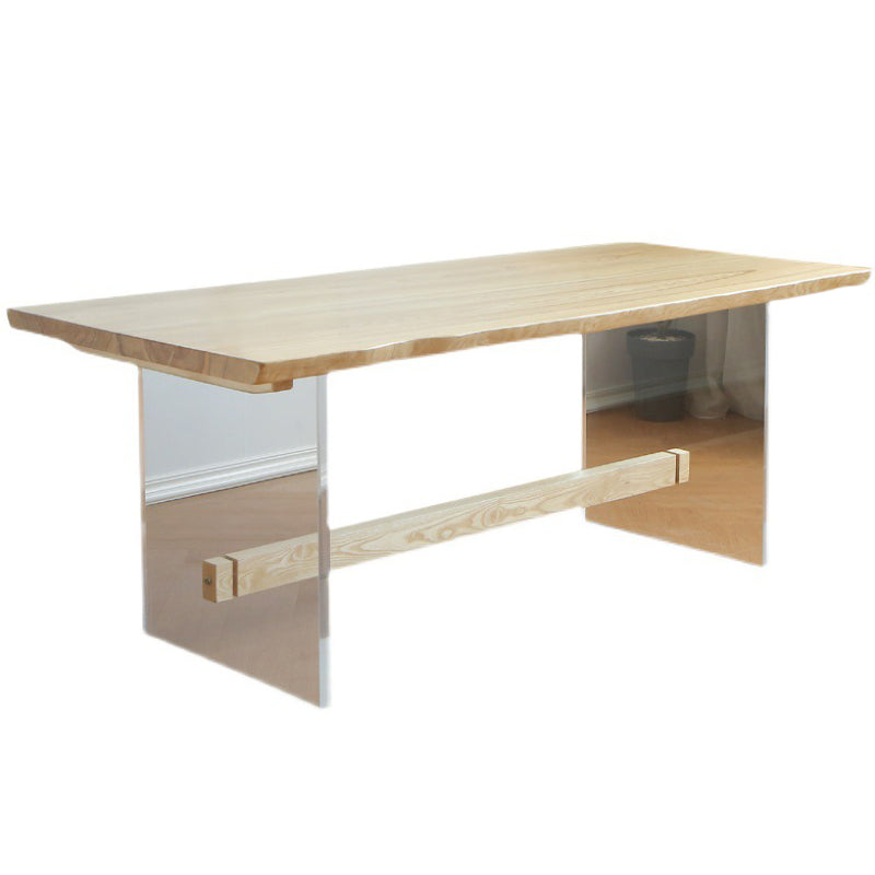 Modern Brown Wood Dining Table Rectangle Dining Table for Kitchen