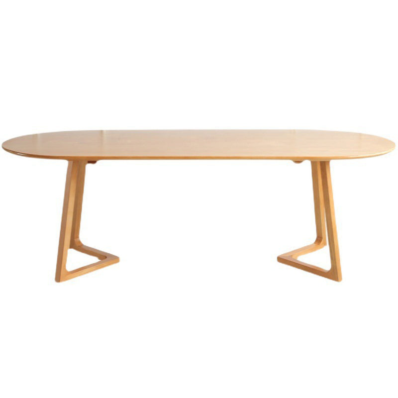Modern Oval Pine Wood Dining Table Wood Base Home Dining Table