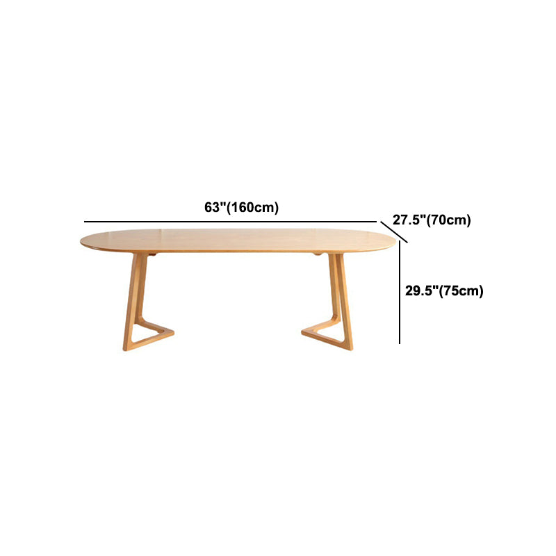 Modern Oval Pine Wood Dining Table Wood Base Home Dining Table