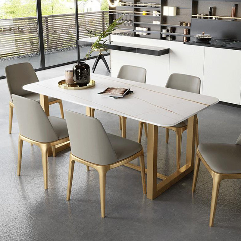 Modern Stone Dining Table Rectangle Dining Table for Kitchen