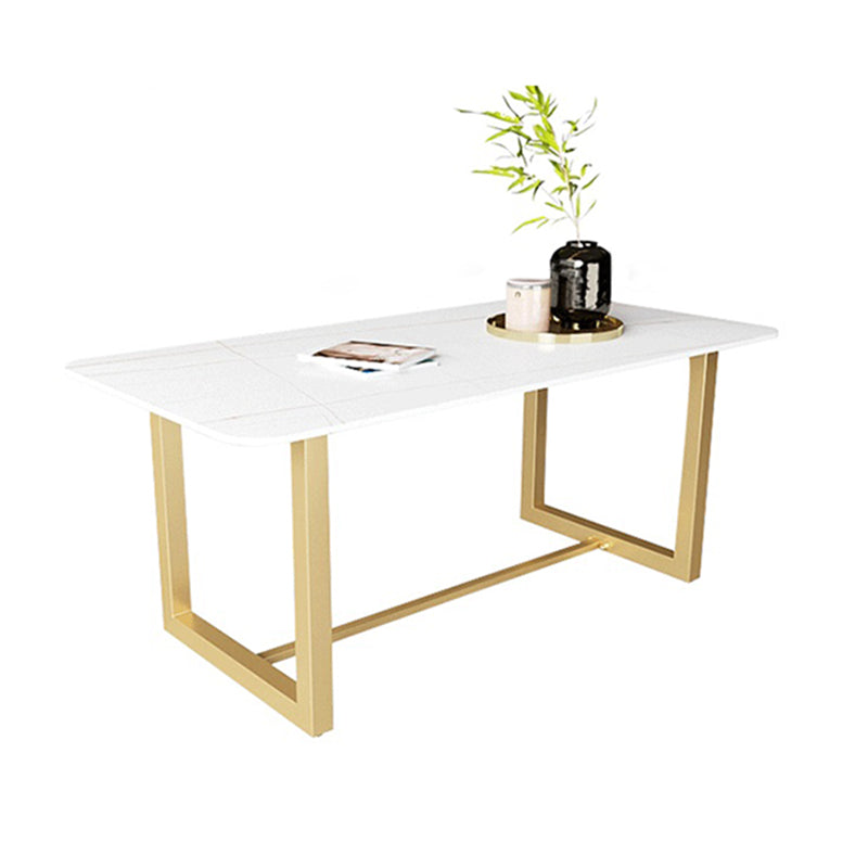 Modern Stone Dining Table Rectangle Dining Table for Kitchen