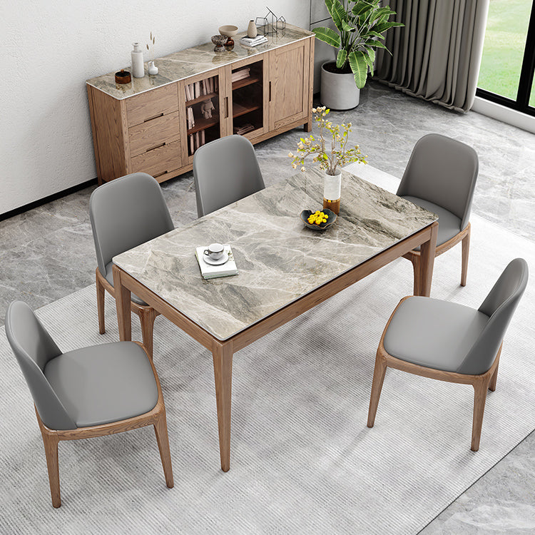 Midcentury Style Dining Table Rectangle Stone Dining Site Table for Home