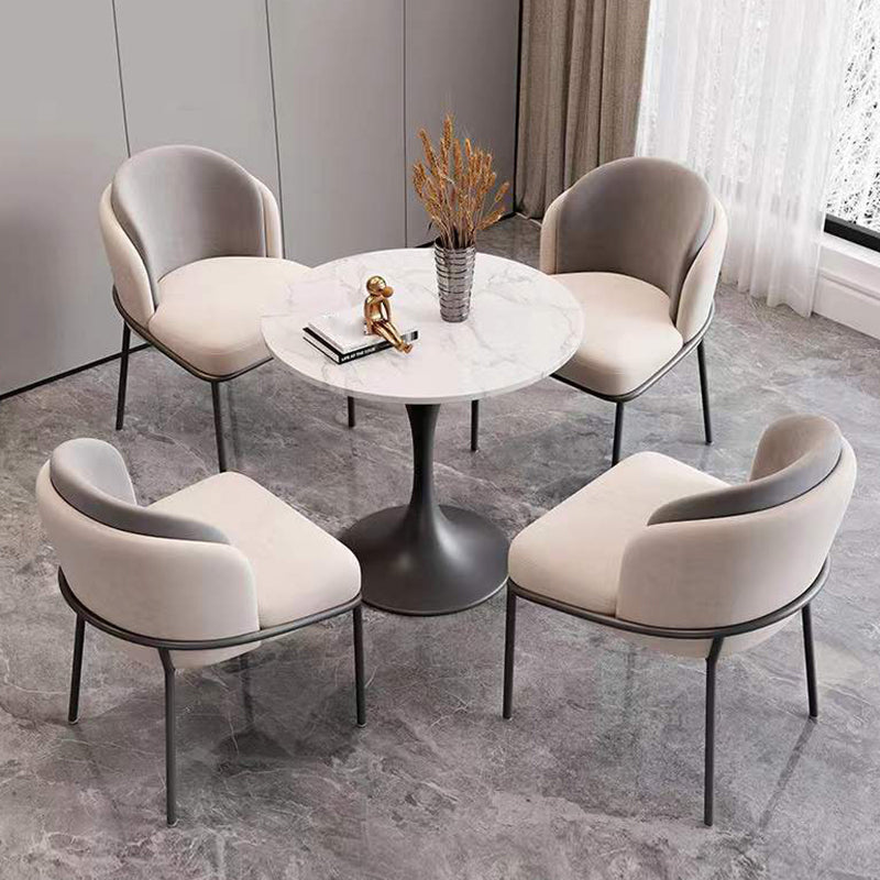 Industrial Style Side Chair Upholstered Armless Dining Chair for Dining Room
