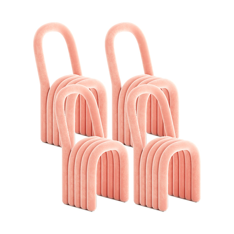 Modern Style Side Chair Velvet Open Back Armless Dining Chair for Home