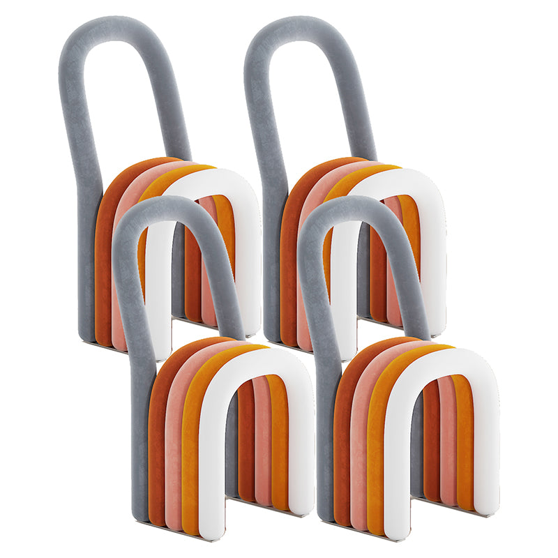 Modern Style Side Chair Velvet Open Back Armless Dining Chair for Home