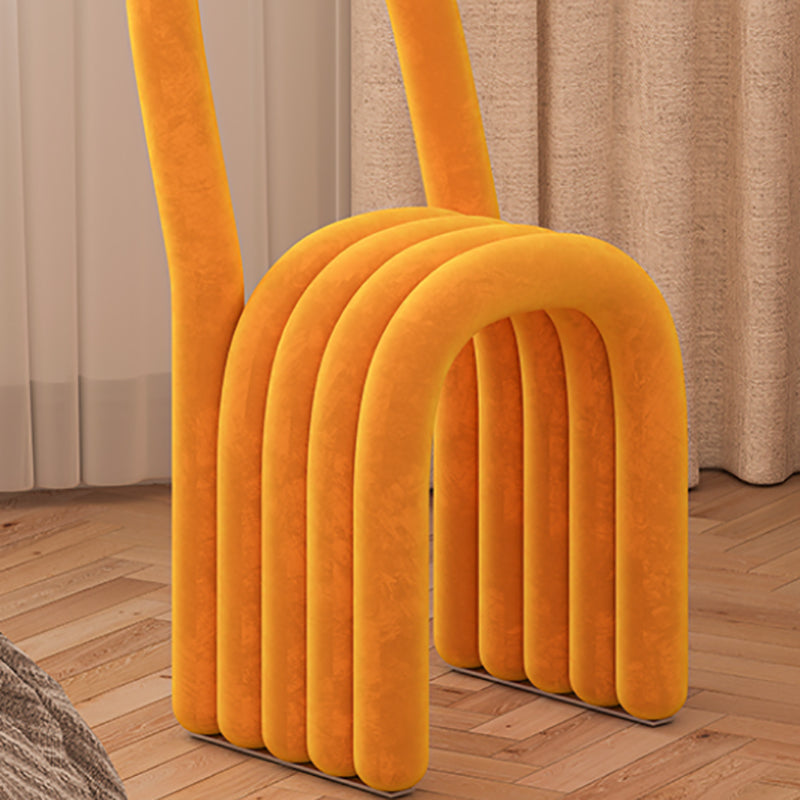 Modern Style Side Chair Velvet Open Back Armless Dining Chair for Home