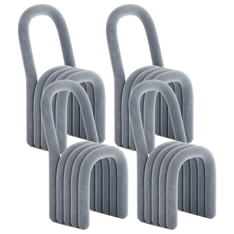 Modern Style Side Chair Velvet Open Back Armless Dining Chair for Home