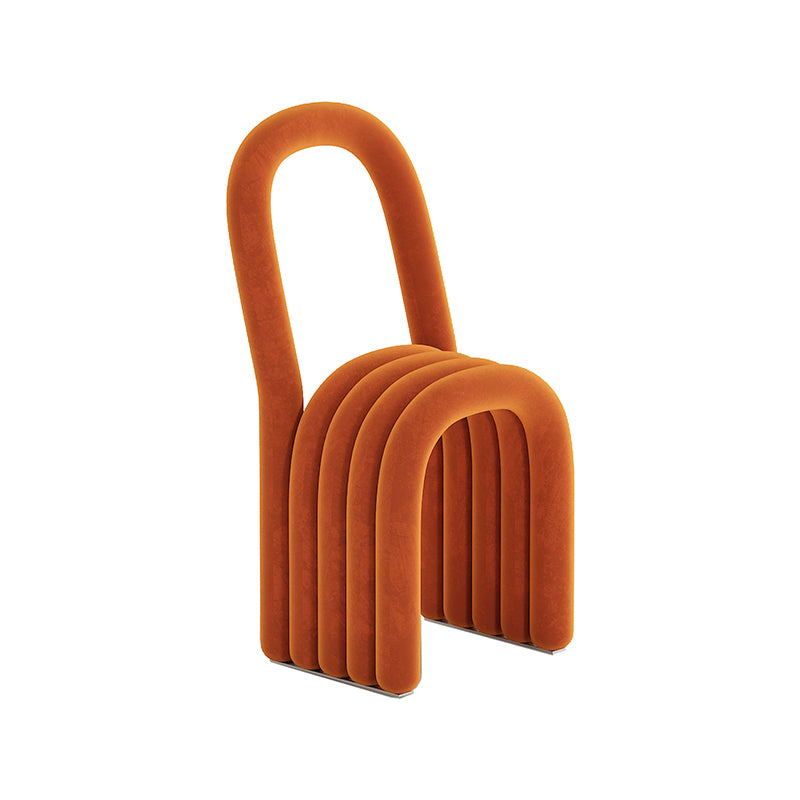 Modern Style Side Chair Velvet Open Back Armless Dining Chair for Home