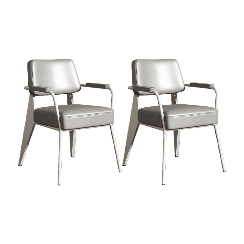 Industrial Style Chair Upholstered Open Back Dining Arm Chair for Indoor