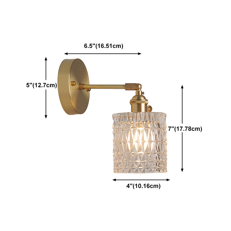 1-Light Geometric Wall Lights Modern Style Glass Wall Lighting Ideas