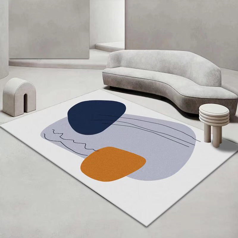 Orange Modern Rug Polyester Color Piece Rug Stain Resistant Rug for Living Room