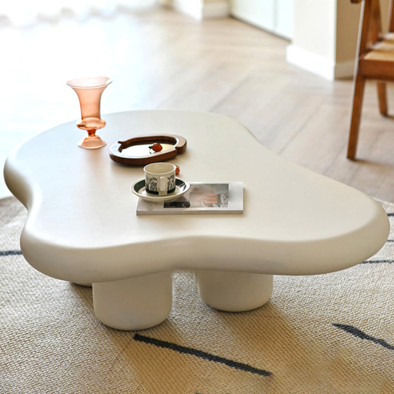 Modern Glass Steel Coffee Table with Four Legs Cocktail Table for Living Room