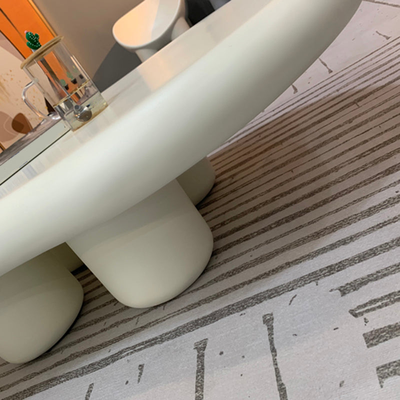 Modern Glass Steel Coffee Table with Four Legs Cocktail Table for Living Room