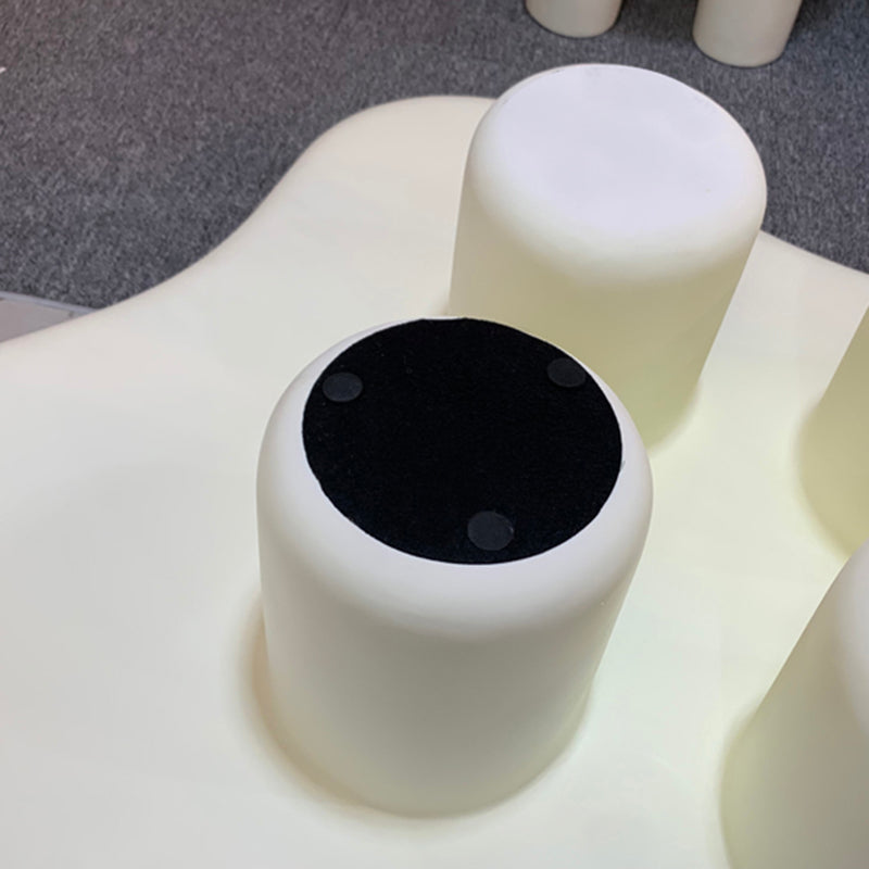 Modern Glass Steel Coffee Table with Four Legs Cocktail Table for Living Room