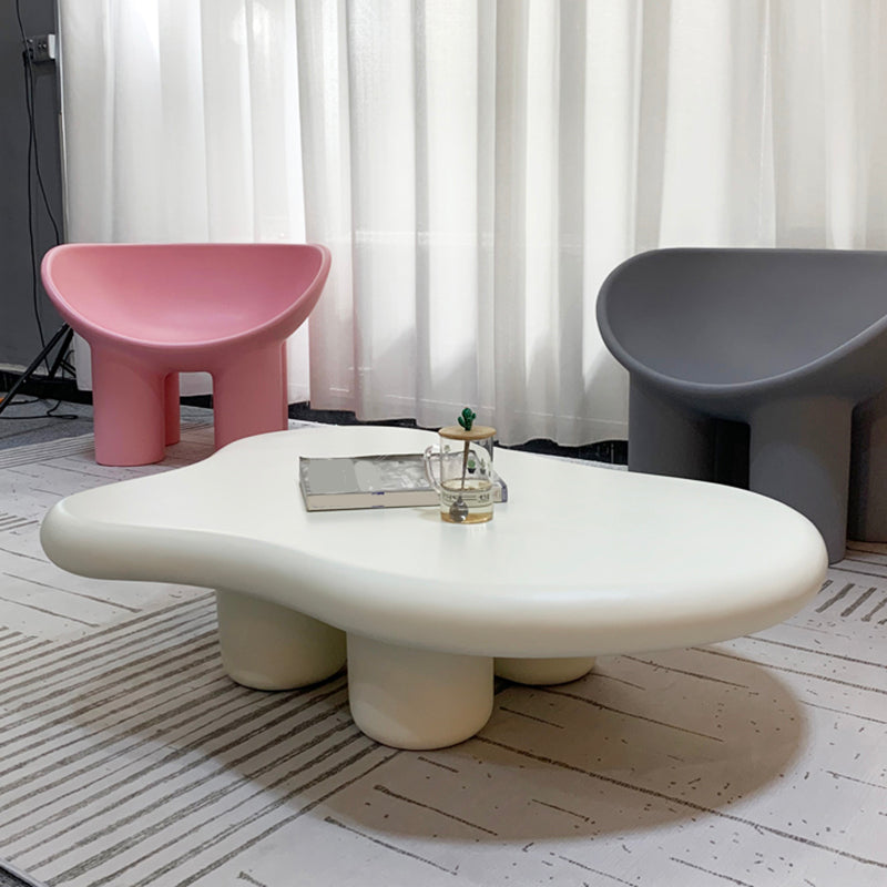 Modern Glass Steel Coffee Table with Four Legs Cocktail Table for Living Room