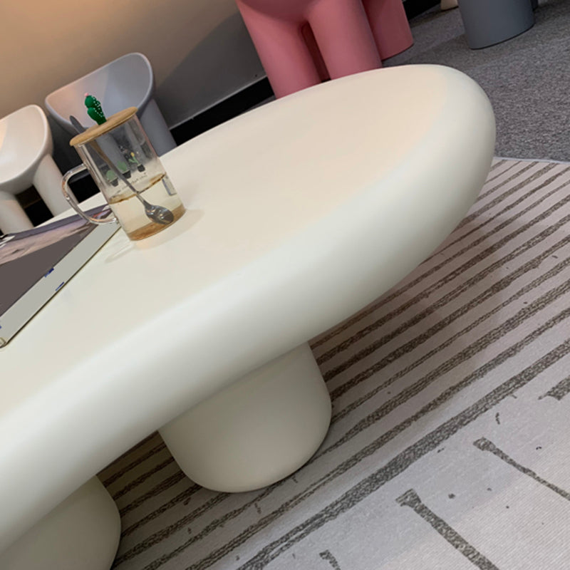 Modern Glass Steel Coffee Table with Four Legs Cocktail Table for Living Room