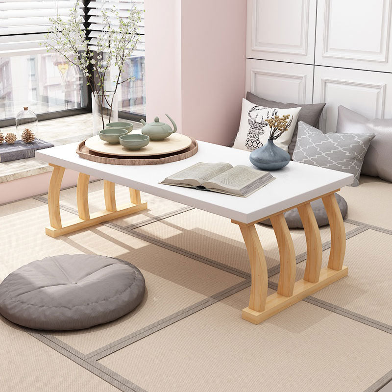 Nordic Rectangular Coffee Table 12.2-In Wooden Sled Cocktail Table