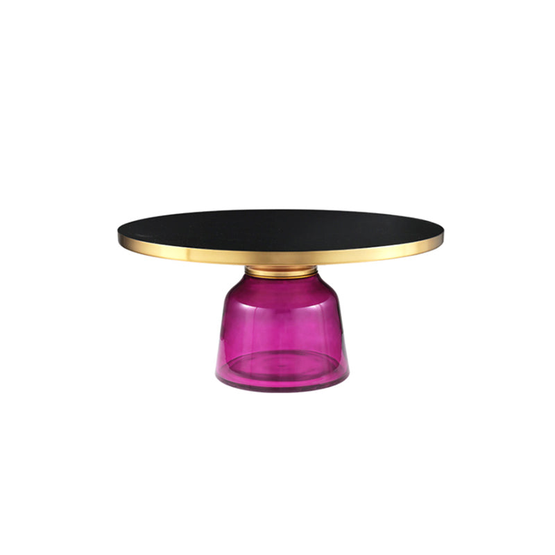Modernism Pedestal 1 Single Coffee Table Round Glass Cocktail Table