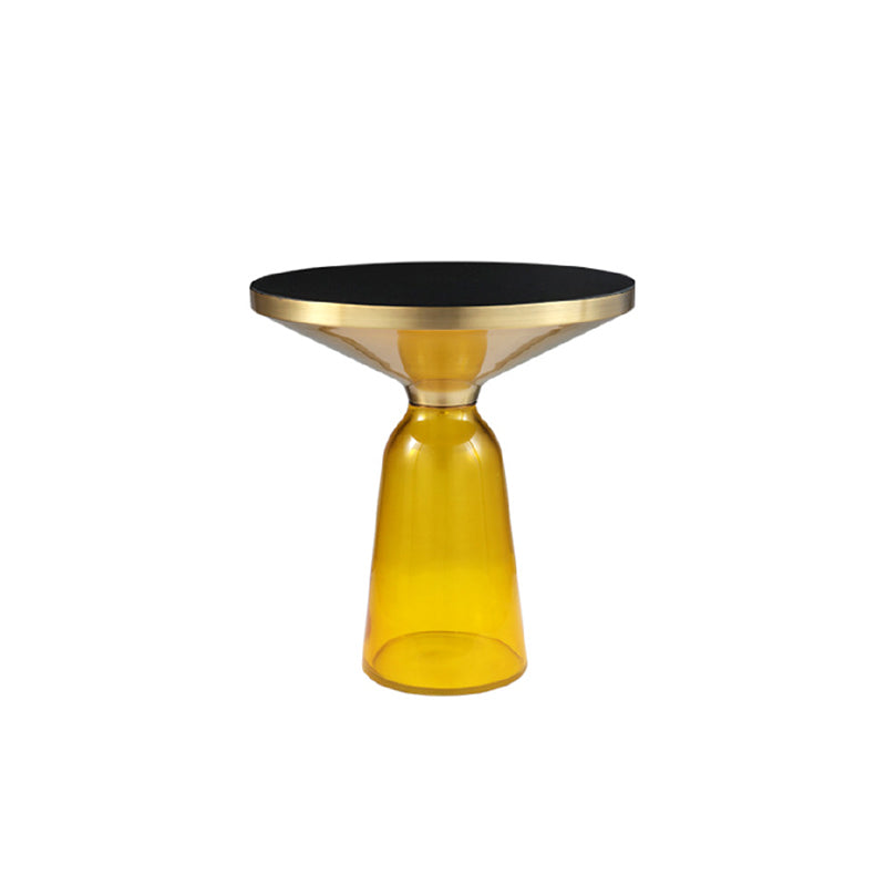 Modernism Pedestal 1 Single Coffee Table Round Glass Cocktail Table