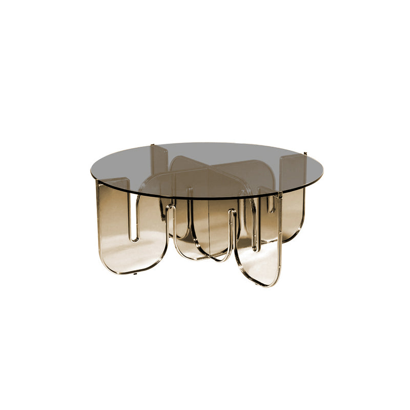 Acrylic Round Coffee Table Clear Cocktail Table for Living Room