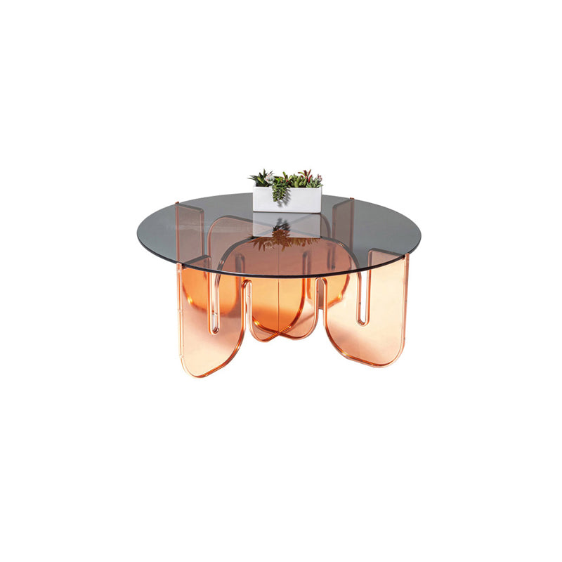 Acrylic Round Coffee Table Clear Cocktail Table for Living Room
