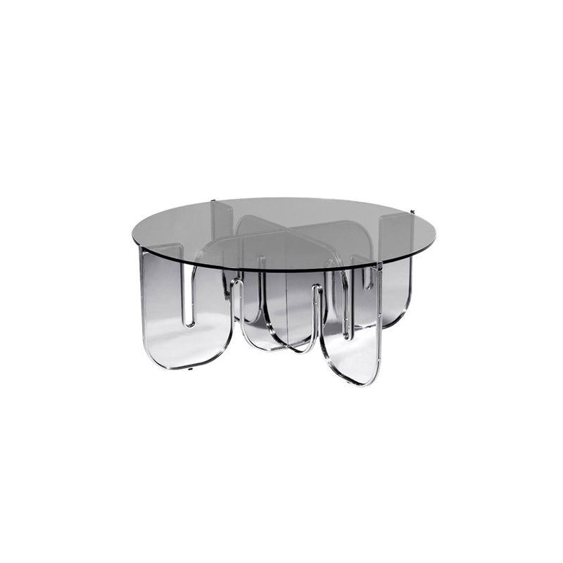 Acrylic Round Coffee Table Clear Cocktail Table for Living Room