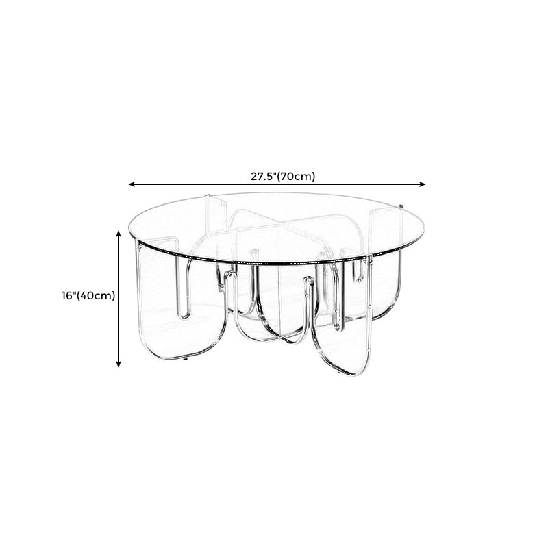 Acrylic Round Coffee Table Clear Cocktail Table for Living Room